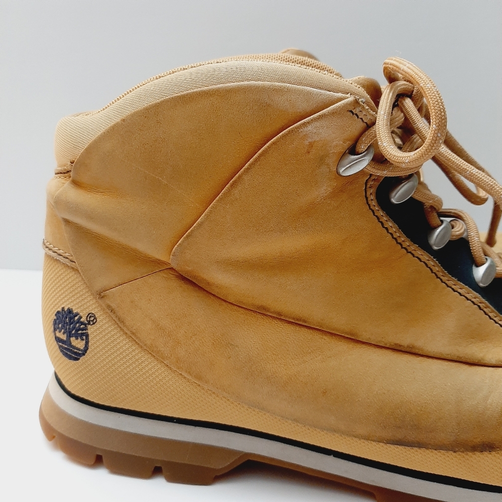 TIMBERLAND Light Brown / Tan Leather Combo Lace-Up Comfy Boots Men's Sz 11.5 - Picture 4 of 16